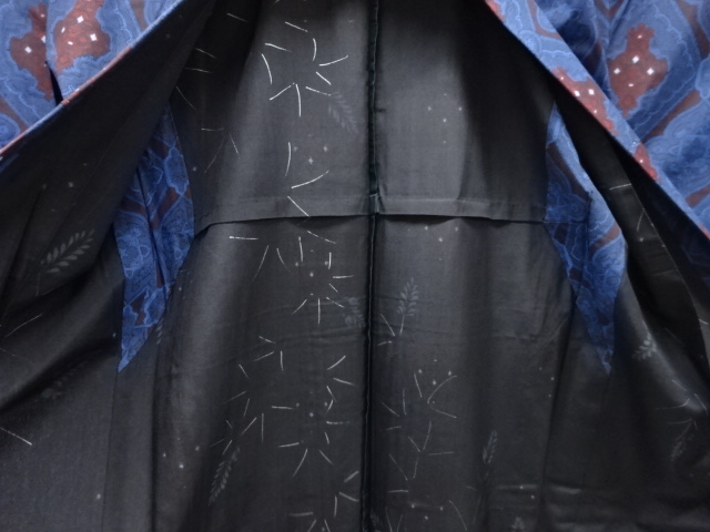  大正ロマン　菱華紋模様単衣着物